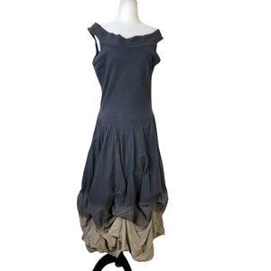 Luna Luz off shoulder tie dye Chic Asymmetrical Maxi  Dress